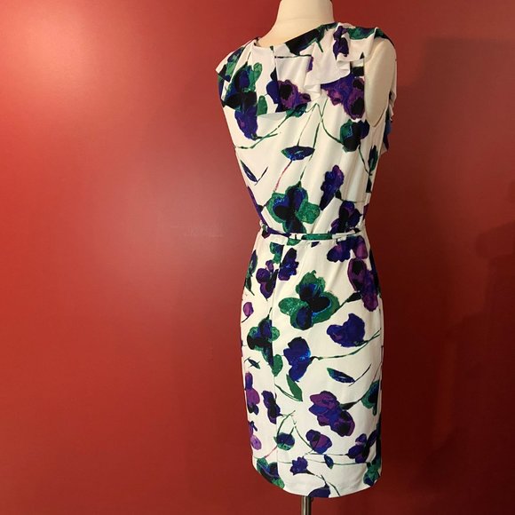 Jones New York Women's White Floral Sleeveless Dress - Size 8 - Picture 3 of 4